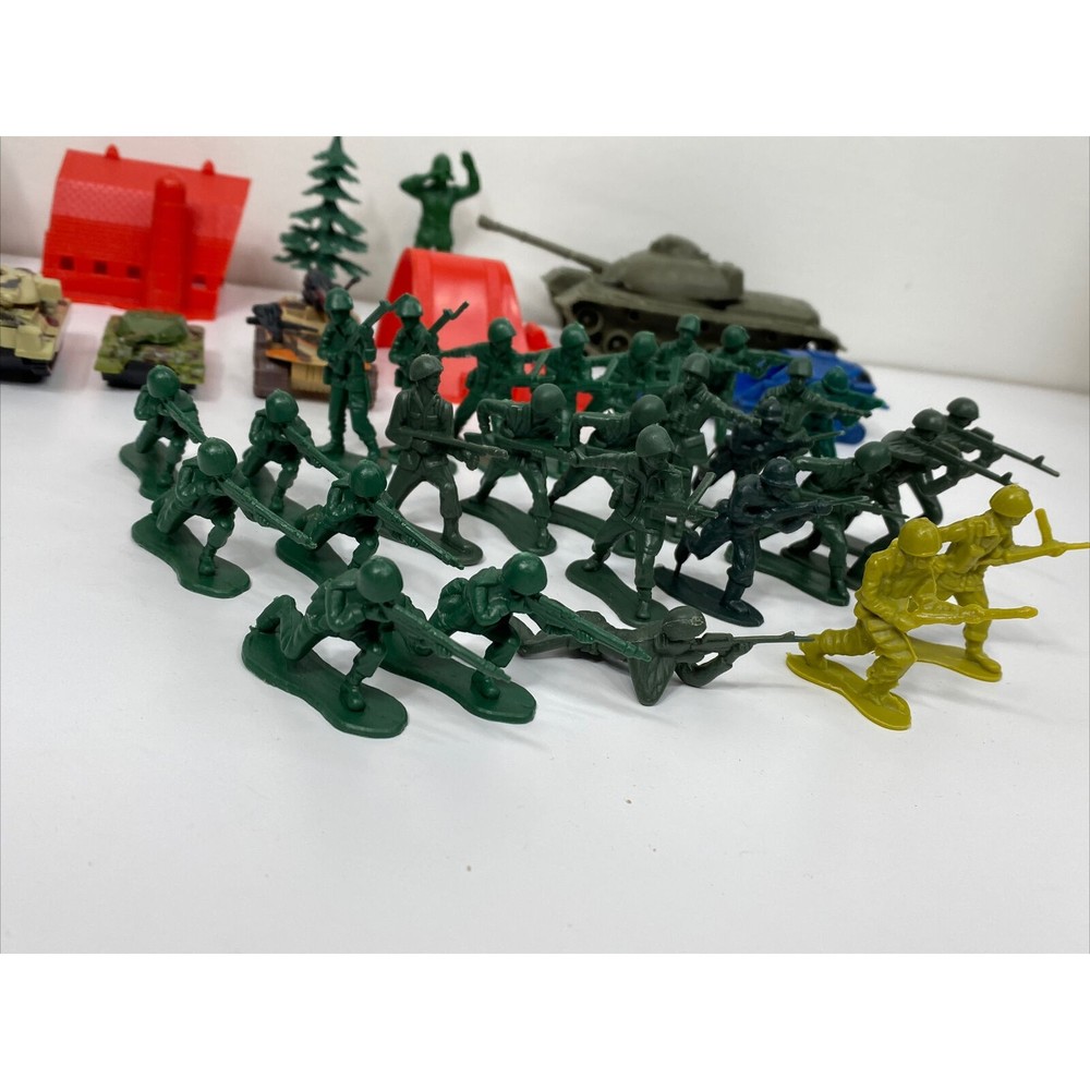 Military Figures Tank Vehicle Lot Mortar Weapon Army Soldiers Troops Barn Jet - Picture 9 of 16